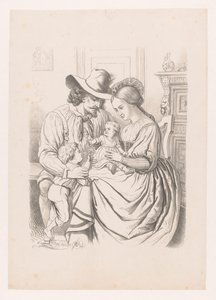 Family with Young Children (series title: Third Age of Human Life, Art Album by W. P. van Geldorp) by Wilhelmus Petrus van Geldorp
