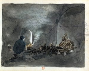 Woman in Tomb at Thebes by Wilkinson