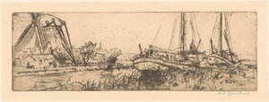 The Vliet by Willem Adrianus Grondhout (signed by artist)