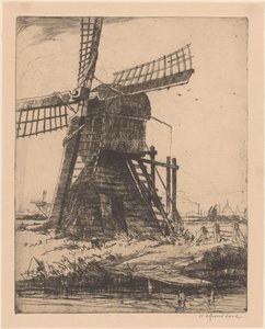 Mill on the water near Leiden