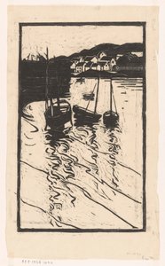Moored Ships in the Harbor of Concarneau