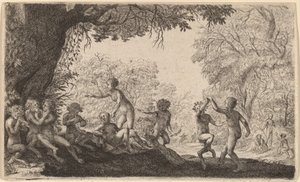 Bacchanal with a Dancing Couple on the Right by Willem Basse