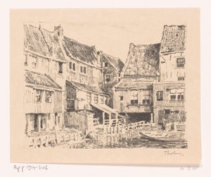 Back of Old Houses in Enkhuizen by Willem Bastiaan Tholen (signed by artist)