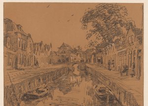 Canal with Old Houses by Willem Bastiaan Tholen