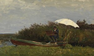 Paul Gabriël Working in a Boat by Willem Bastiaan Tholen
