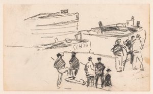 Sailors Ashore with Ships in the Background