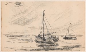 Two Fishing Boats at Sea by Willem Bastiaan Tholen