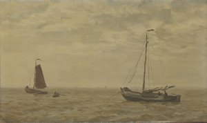 Seascape with Fishing Boats by Willem Bastiaan Tholen