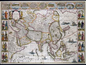 Map of Asia. Plate from an Atlas by Willem Janszoon Blaeu by Willem Blaeu