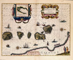 Map of the Molucca Islands east of Indonesia