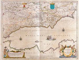 Straits of Gibraltar to Alicante as far inland as the Guadalquivir valley and Seville and the coast of North Africa, in 