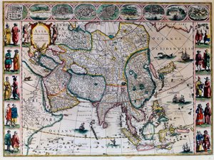 The theatre of the world or the new atlas Amsterdam. Geographic map of Asia by Willem Janszoon Blaeu by Willem Blaeu