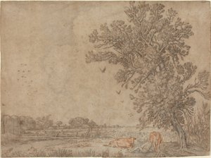 Meadow with a Shepherd and Cows