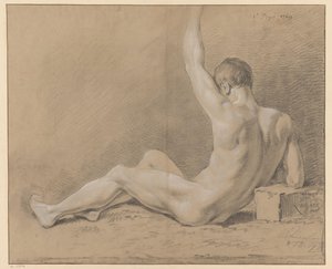 Seated Male Nude, Seen from the Back (1st Prize 1769) by Willem Joseph Laquy