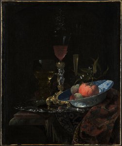 Wineglass and a Bowl of Fruit by Willem Kalf