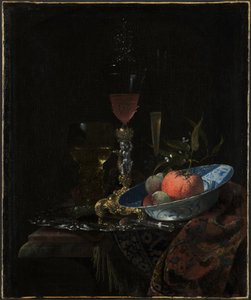 Wineglass and a Bowl of Fruit, 1663 by Willem Kalf