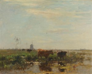 Meadow with Cows by the Water by Willem Maris