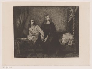 Brothers de Witt Sitting on a Bed in the Prison Gate by Willem Philip van der Veken (attributed to)