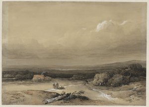 Landscape by Willem Roelofs (I) (signed by artist)