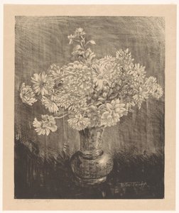 Chrysanthemums in a Vase by Willem Roelofs (II) (signed by artist)