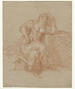Seated Woman in Lascivious Pose by Willem Schellinks