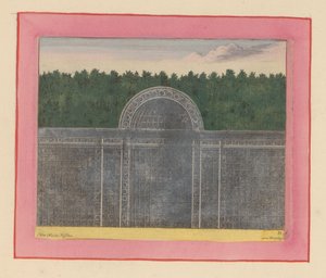 Trellis Arbor with a Semi-Circular Niche for a Hedge in the Gardens of Versailles by Willem Swidde