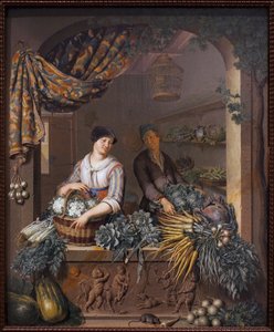 A Vegetable Salesman by Willem Van Mieris