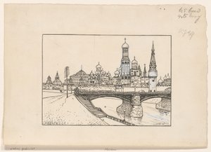 View of the Kremlin in Moscow by Ludwig Willem Reymert Wenckebach