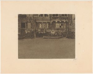 Rear Facades of Voorstraat 463, 461, and 459 in Dordrecht by Willem Witsen (signed by artist)