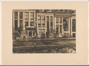 View of Houses on the Oude Waal in Amsterdam by Willem Witsen (signed by artist)