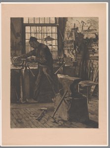 Blacksmith Working at a Vice by the Window