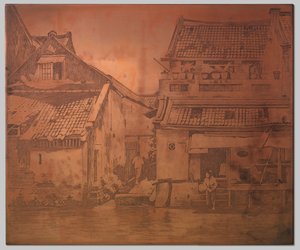 Batavia. Houses by the Kali, Washerwoman at the Steps of a House on the Right by Willem Arnoldus Witsen