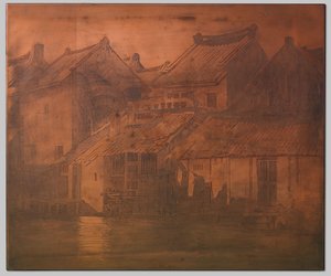 Batavia. Houses by the Kali in a Continuous Row by Willem Arnoldus Witsen