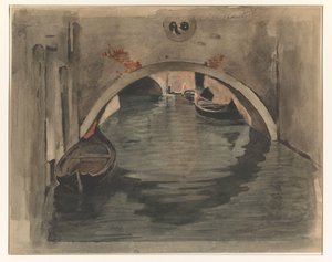 View Under an Arch Bridge in Venice