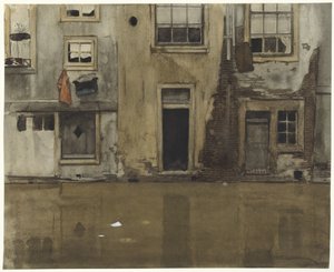 Houses on a Canal by Willem Arnoldus Witsen