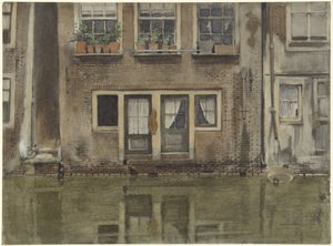 Houses on a Canal in Amsterdam by Willem Arnoldus Witsen