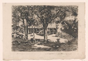 Horse Stables Behind Trees in Java