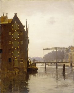 Warehouses on an Amsterdam Canal in Uilenburg by Willem Arnoldus Witsen