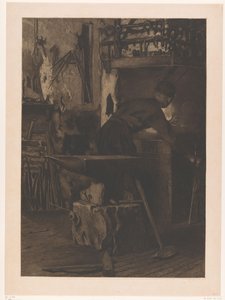Blacksmith at the Fire in a Smithy in Wijk bij Duurstede by Willem Arnoldus Witsen