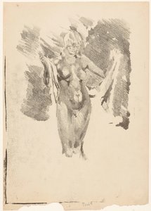 Standing Naked Woman Drying Herself by Willem Arnoldus Witsen