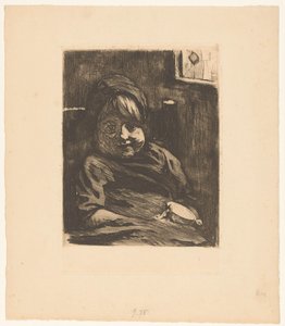 Sitting child with a cup by Willem Arnoldus Witsen