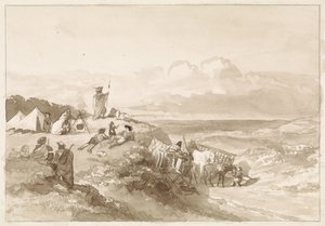 Bivouac in Hilly Landscape by Willem de Famars Testas