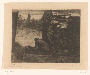 Man on the Quay of a Harbor