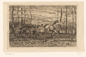 Cart with Firewood Pulled by Two Horses