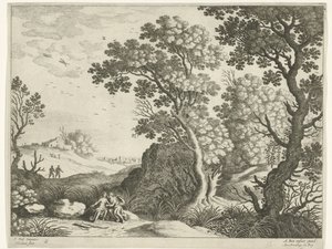 Landscape with Diana and a Nymph (Italian Landscapes) by Willem van Nieulandt (II)