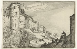 Landscape with Roman Ruin (Roman Ruins and Coastal Landscapes series) by Willem van Nieulandt (II)