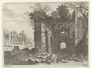 Resting Family before a Ruin (Italian Landscapes series)