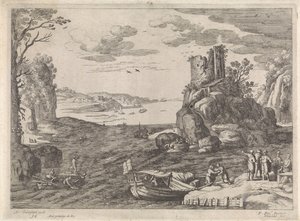 Various Ships in a Bay (Italian Landscapes) by Willem van Nieulandt (II)