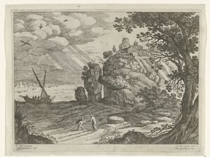 Miraculous Catch of Fish, Italian Landscapes (series title) by Willem van Nieulandt (II)