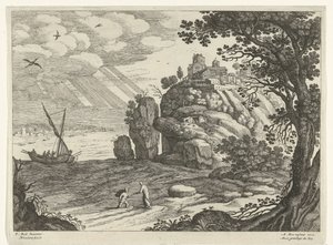 Miraculous Catch of Fish, Italian Landscapes (series title) by Willem van Nieulandt (II)